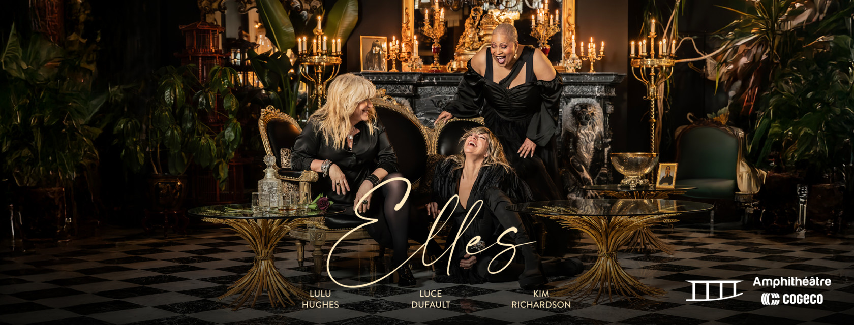 Luce Dufault, Lulu Hughes et Kim Richardson  &agrave; l&rsquo;Amphith&eacute;&acirc;tre Cogeco pour leur 100e repr&eacute;sentation